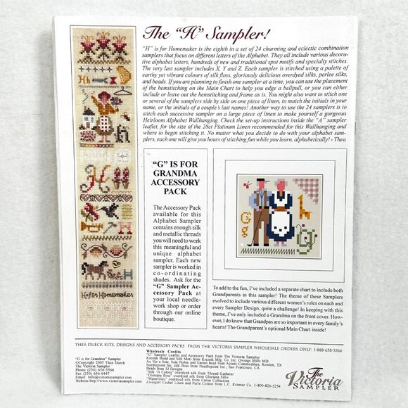"G" Is For Grandma Alphabet Sampler Pattern & Thread Pack - Thea Dueck Victorian - Picture 10 of 10
